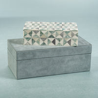 Carpi Slate Blue Suede Decorative Box