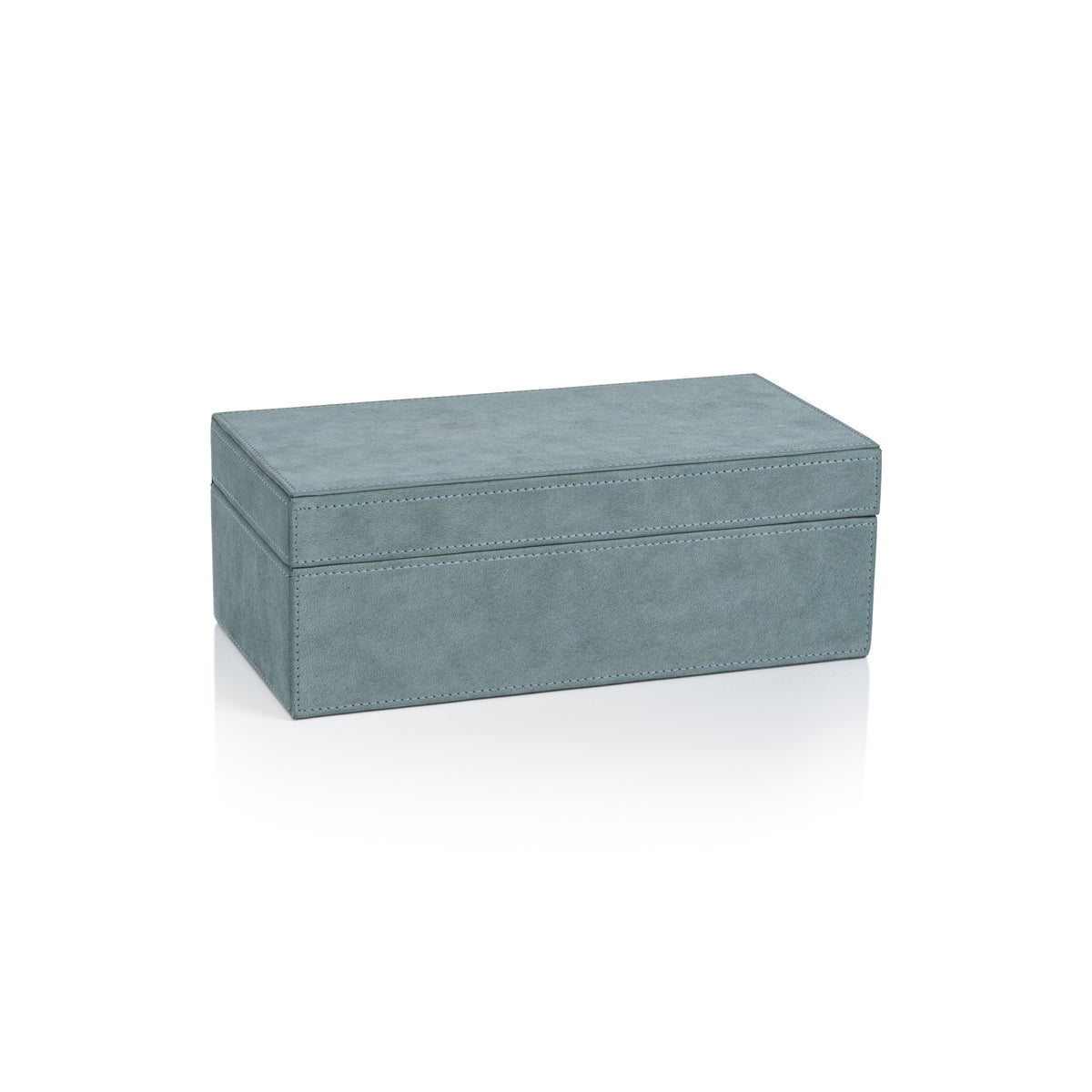 Carpi Slate Blue Suede Decorative Box
