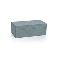 Carpi Slate Blue Suede Decorative Box