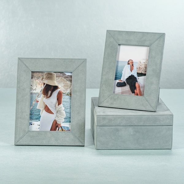 Carpi Slate Blue Suede Picture Frame