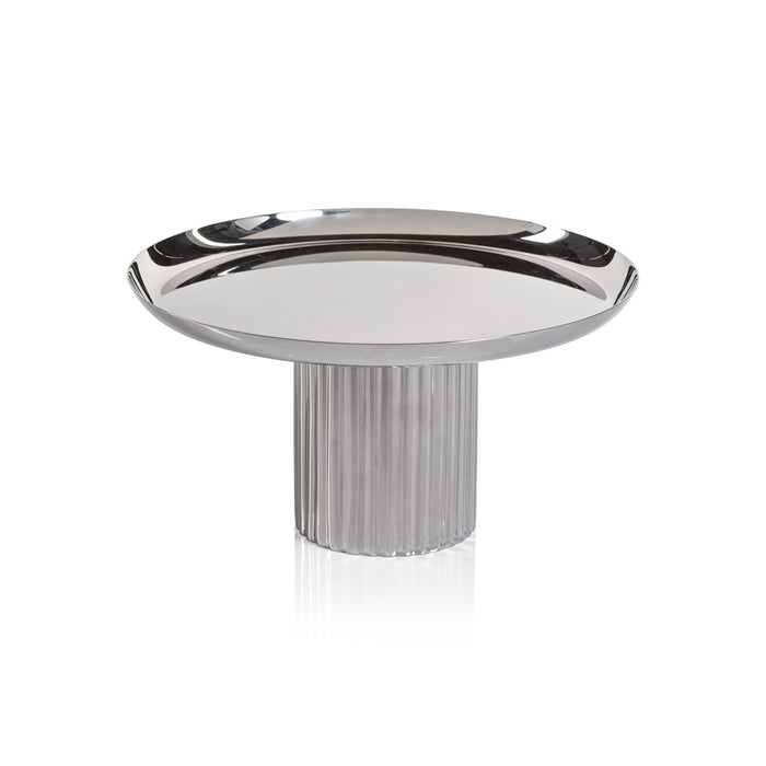 Stanley Polished Stainless Steel Footed Cake Stand