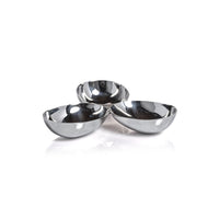 Stanley Polished Stainless Steel Triple Nut Bowl