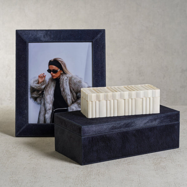 Cameron White Bone Scalloped Decorative Box - Box Detail | Bone & Brass