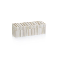 Cameron White Bone Scalloped Decorative Box | Bone & Brass
