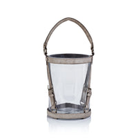 St. Moritz Hair-On-Hide Leather Glass Hurricane / Ice Bucket