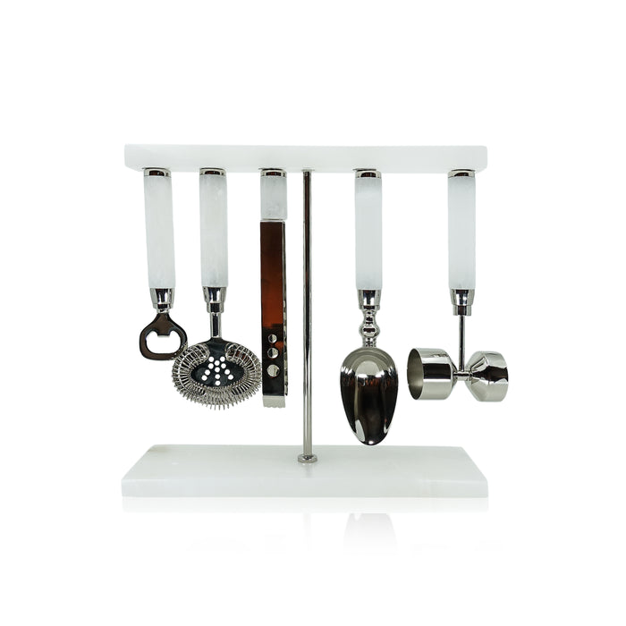 Marabella Alabaster 5-Piece Bar Tool Set
