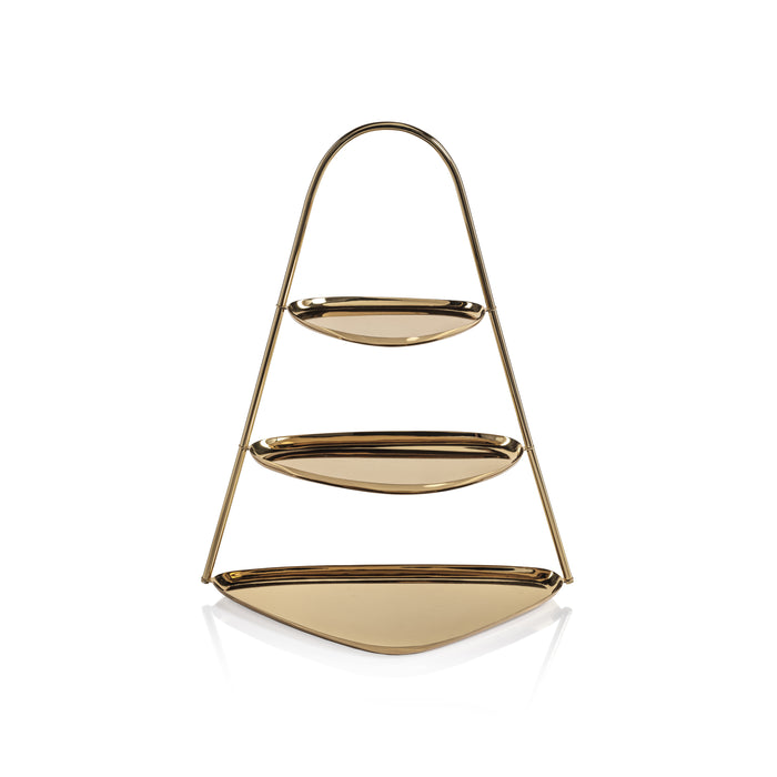 Stanley Gold 3-Tier Hors D'oeuvres Stand