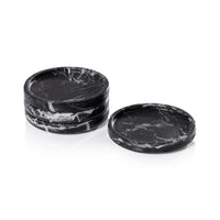 Black Marble Coasters, Set of 4 | Bone & Brass
