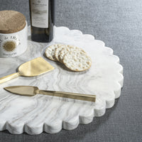 Round Scalloped Marble Serving Board