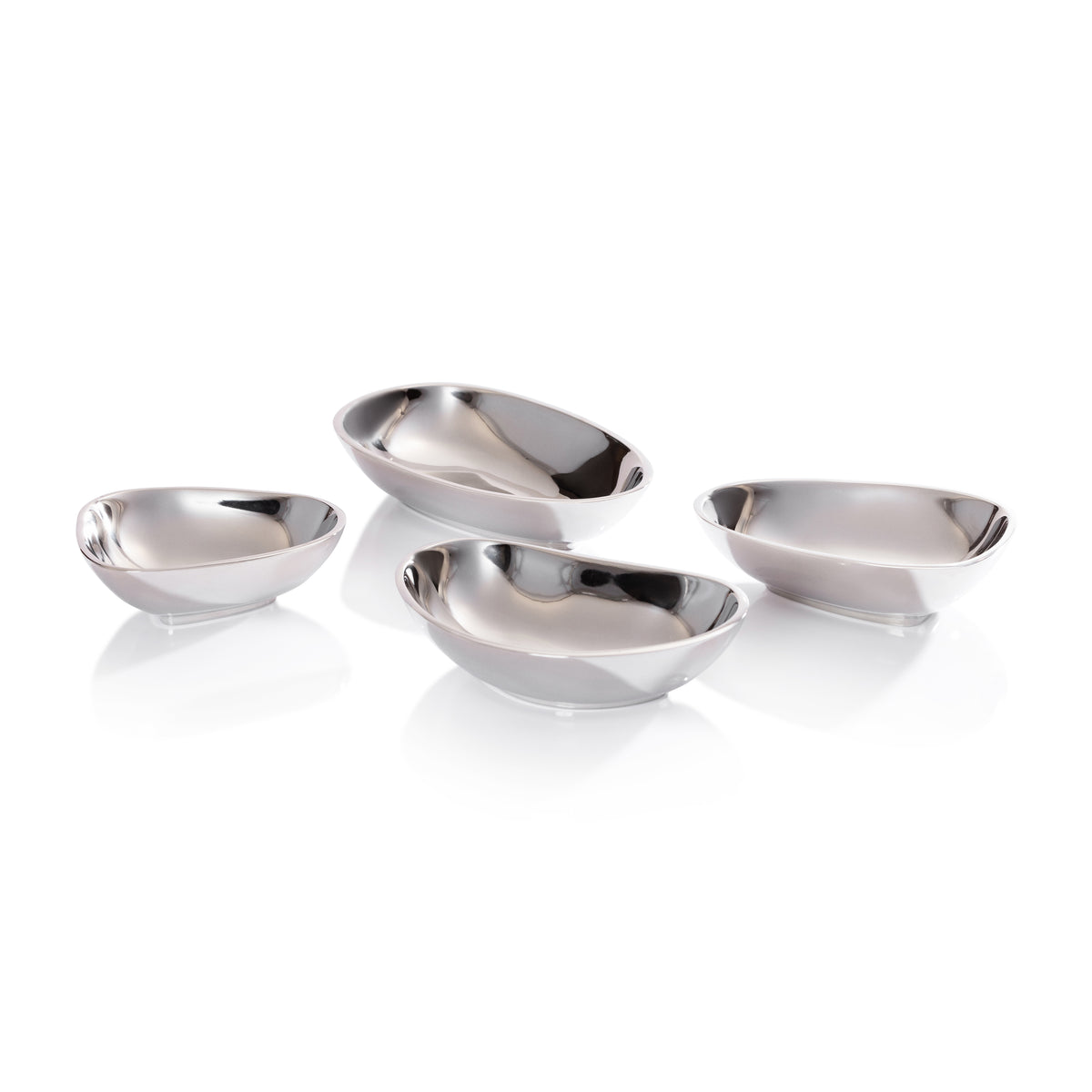 Nickel Assorted Condiment Bowls, Set of 4