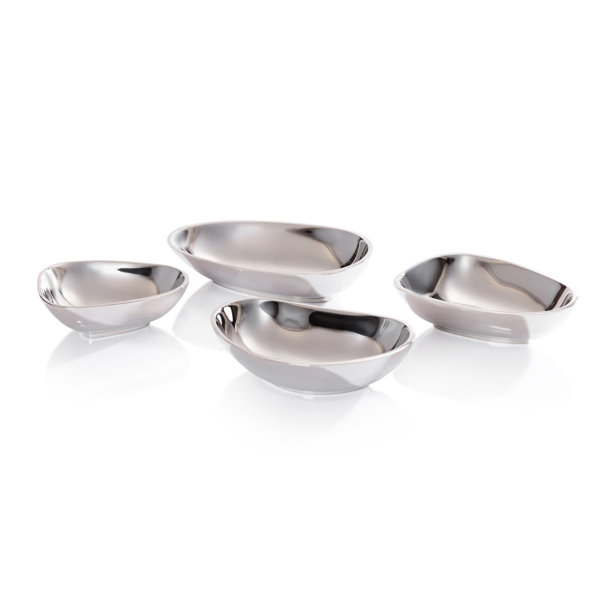 Nickel Assorted Condiment Bowls, Set of 4