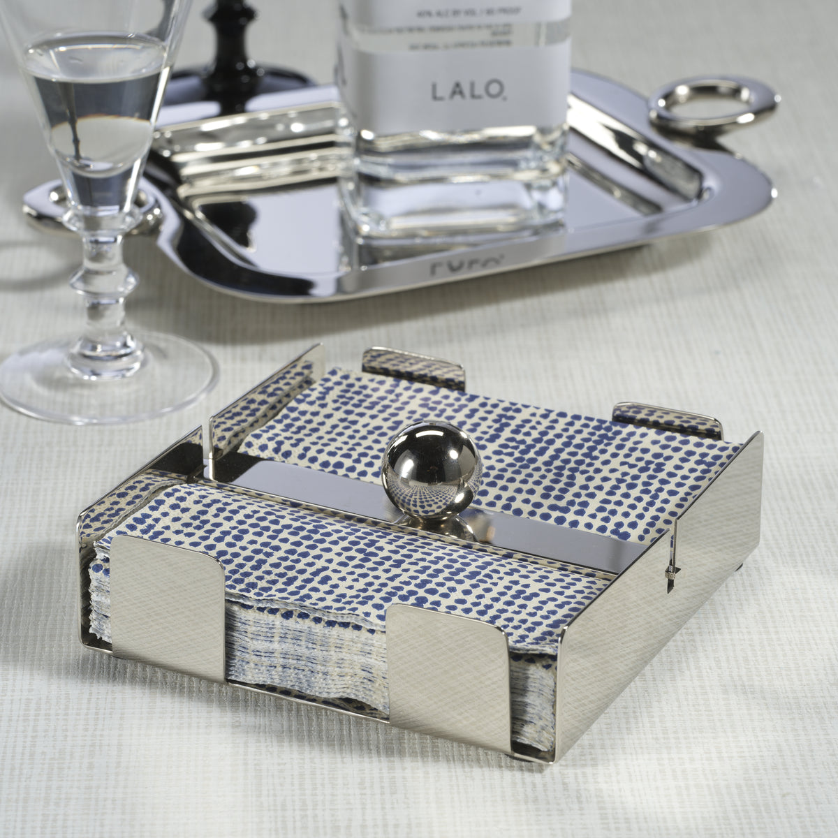 Bento Polished Nickel Cocktail Napkin Holder