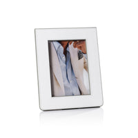 Nappa White & Gray  Leather Photo Frame 5x7