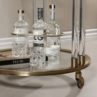 Opus Gold Round Bar Cart, Large - Bar Cart View | Bone & Brass