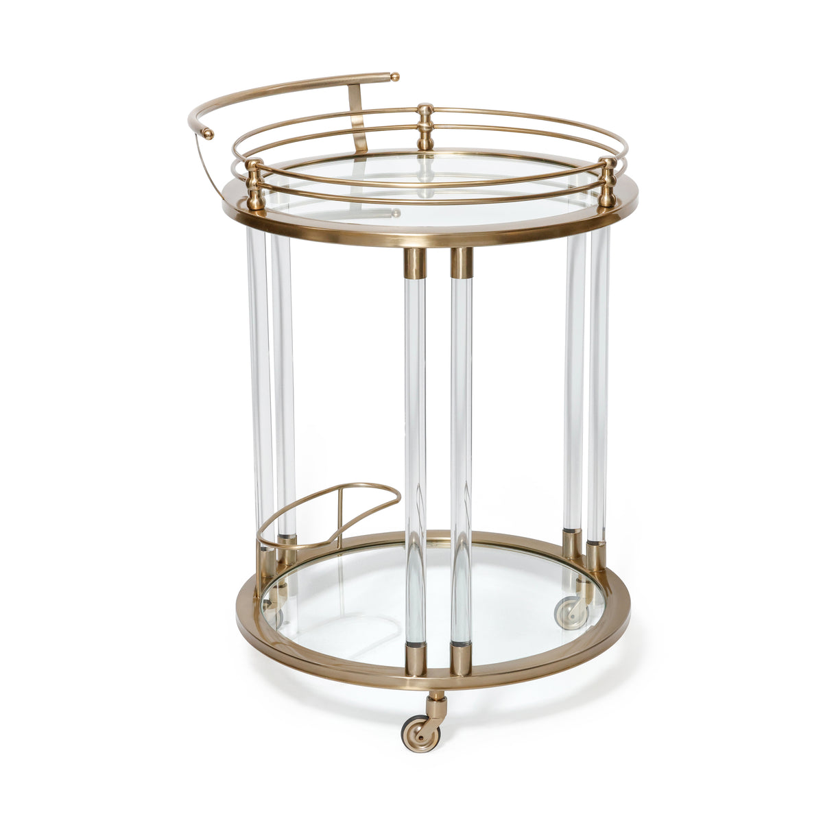 Opus Gold Round Bar Cart, Large | Bone & Brass