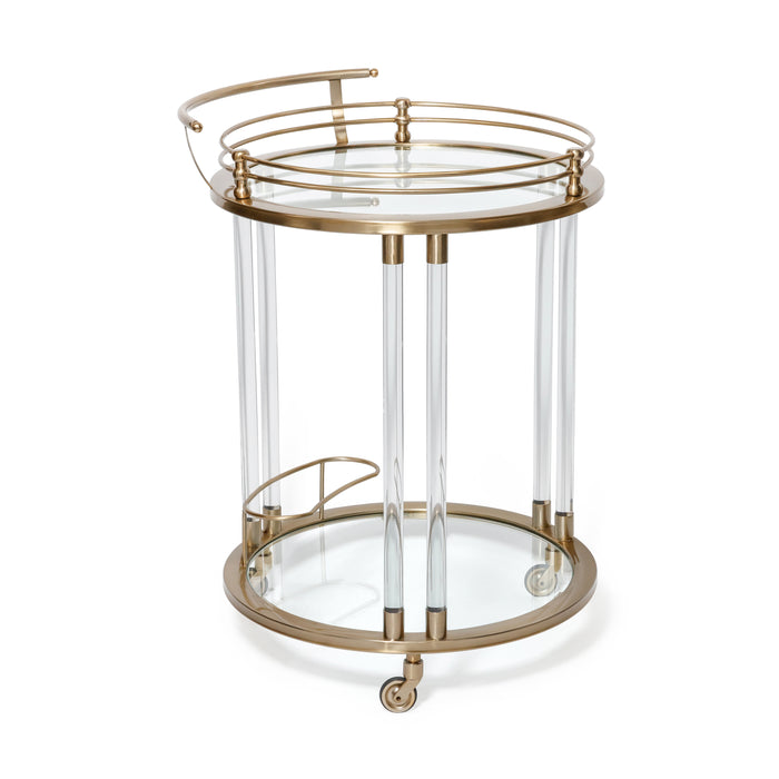 Opus Gold Round Bar Cart, Large | Bone & Brass