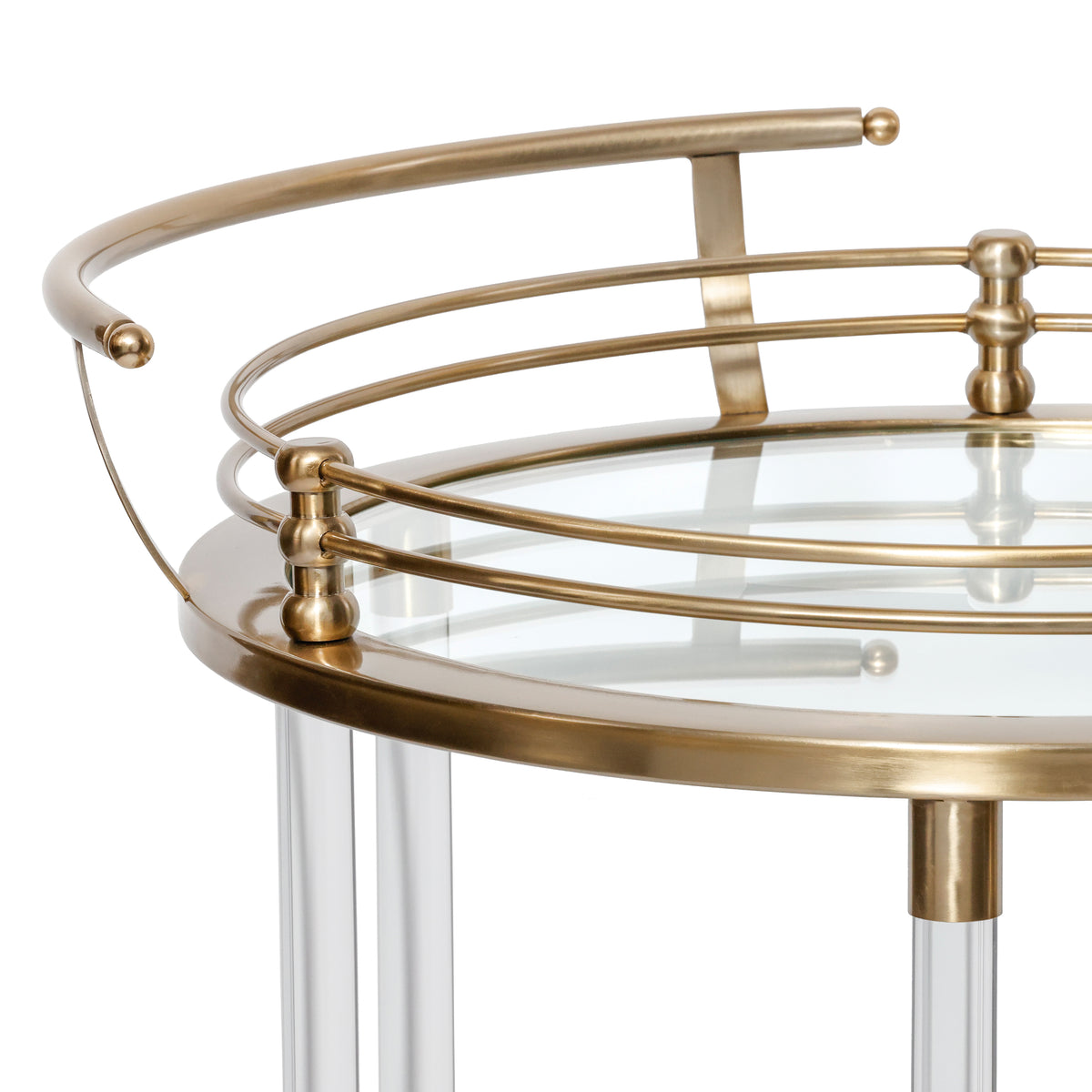 Opus Gold Round Bar Cart, Large - Bar Cart Detail | Bone & Brass