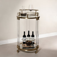 Opus Gold Round Bar Cart, Medium - Bar Cart Detail | Bone & Brass