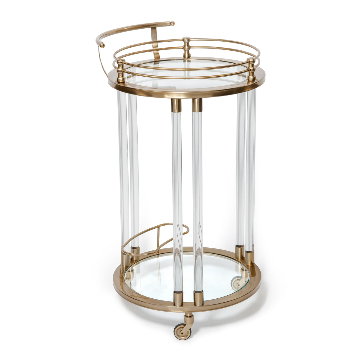 Opus Gold Round Bar Cart, Medium | Bone & Brass