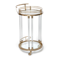 Opus Gold Round Bar Cart, Medium | Bone & Brass
