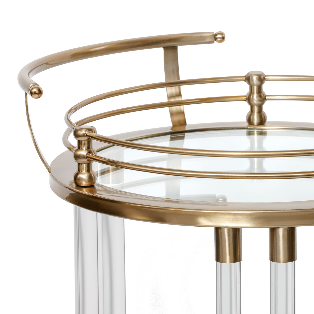 Opus Gold Round Bar Cart, Medium - Bar Cart View | Bone & Brass