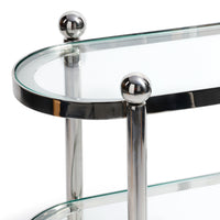 Three-Tier Nickel Oval Bar Cart - Bar Cart View | Bone & Brass