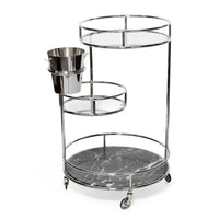 Paradise Cove Nickel & Black Bar Cart with Ice Bucket