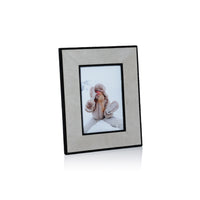 Arden Gray & Black Suede Leather Photo Frame, 4x6