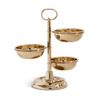 Polished Gold 3-Tier Appetizer and Condiment Server