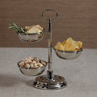 Polished Nickel 3-Tier Appetizer and Condiment Server
