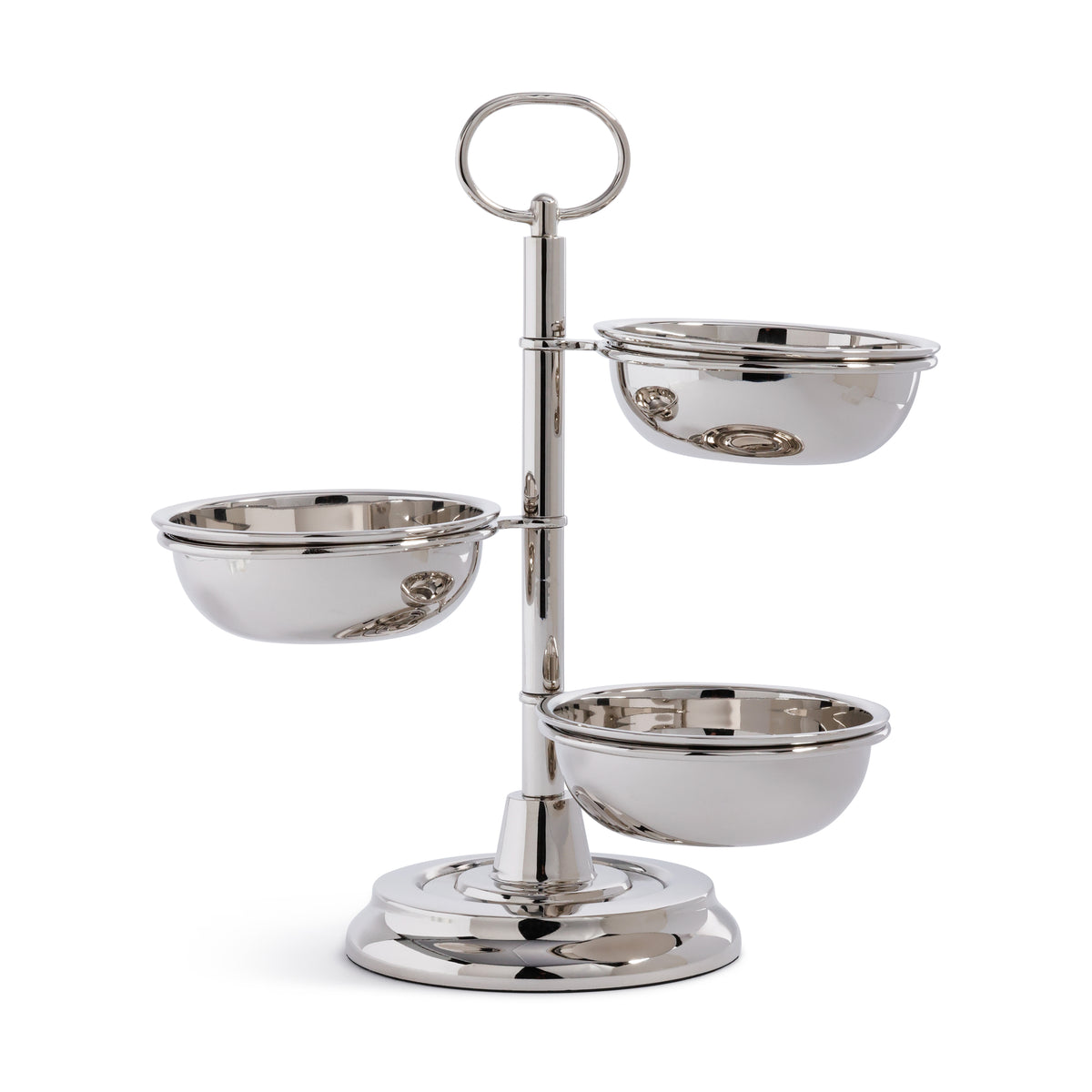 Polished Metal 3-Tier Appetizer and Condiment Server