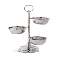 Polished Metal 3-Tier Appetizer and Condiment Server