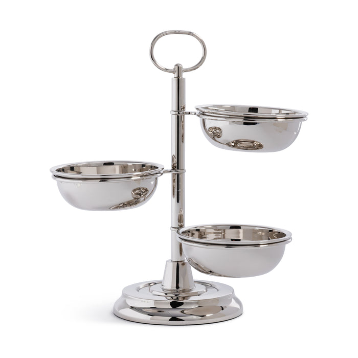 Polished Metal 3-Tier Appetizer and Condiment Server