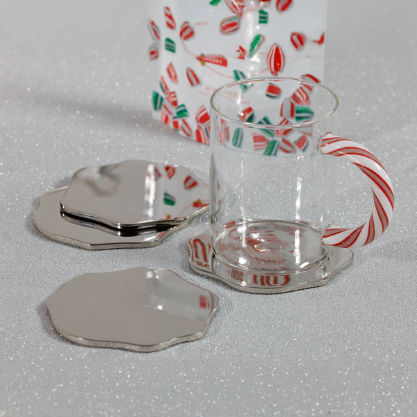 Luna Polished Gold Coasters, Set of 4