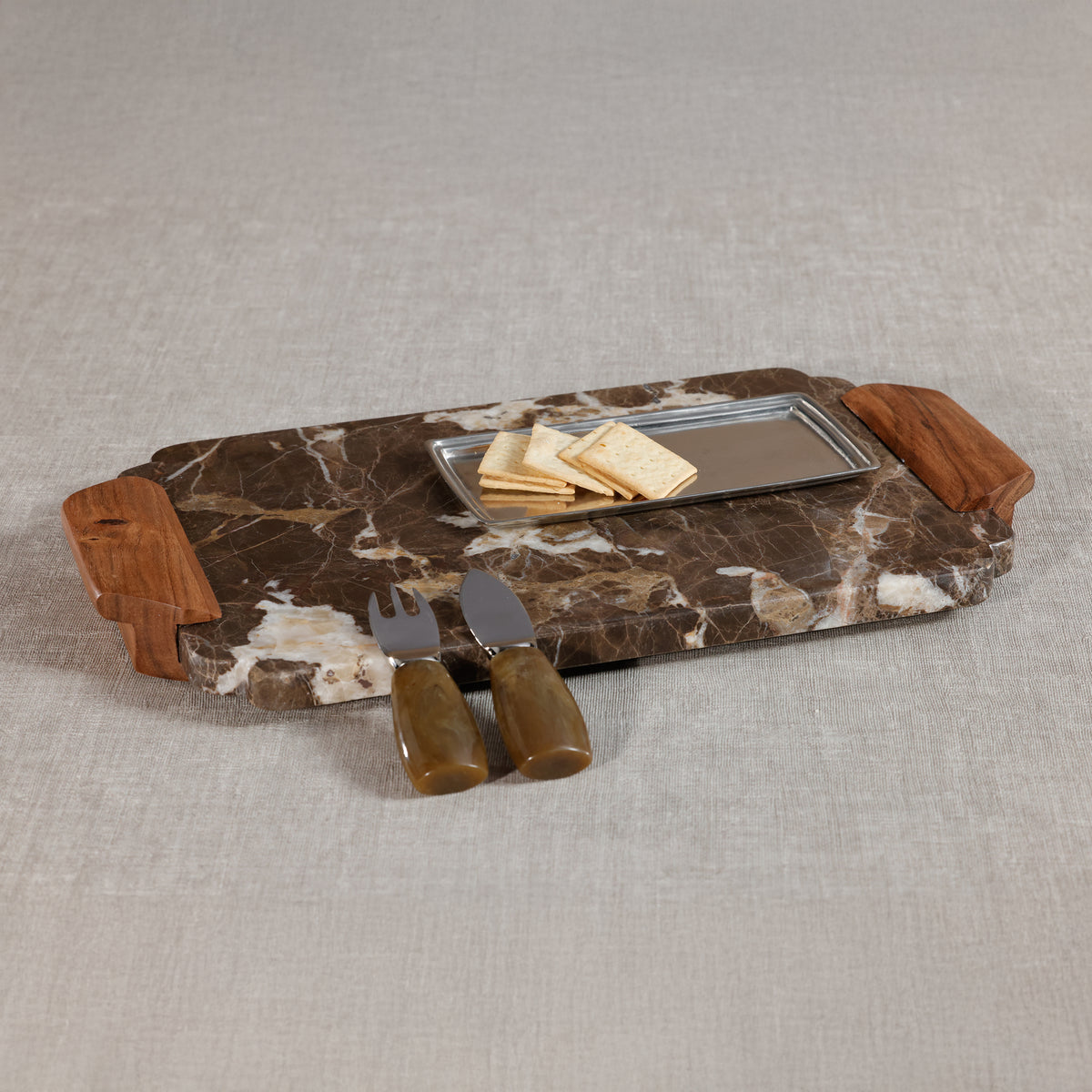Mocha Marble Charcuterie Serving Platter 