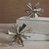Nickel Starburst Orb Decorative Accent - Detail View | Bone & Brass