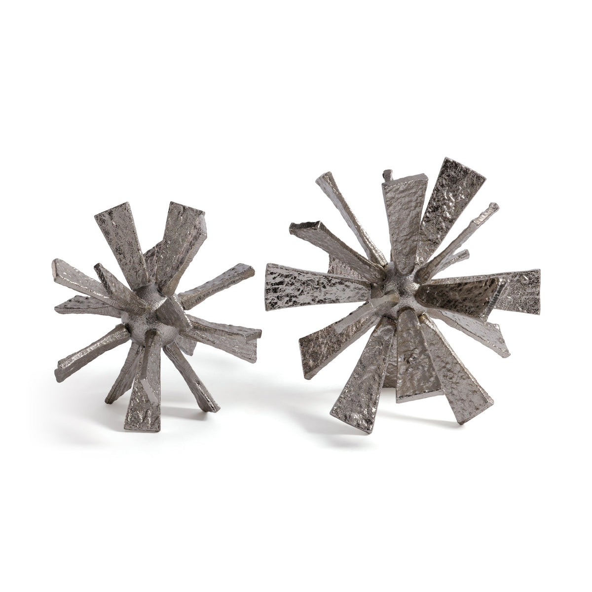 Nickel Starburst Orb Decorative Accent - Side View | Bone & Brass