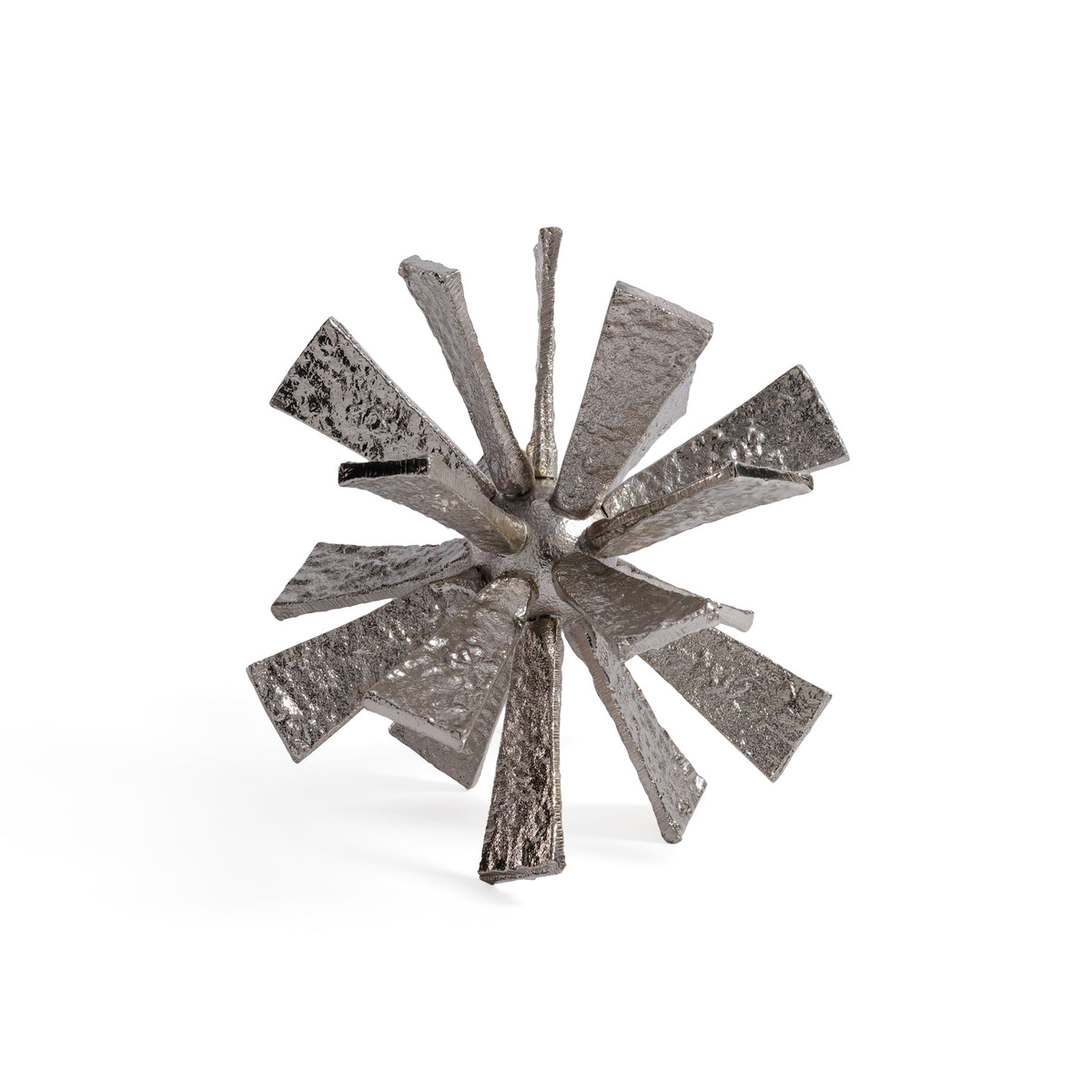Nickel Starburst Orb Decorative Accent - Close Up | Bone & Brass
