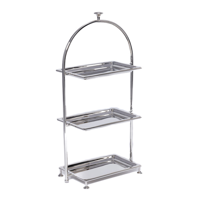 Lucente High Tea Polished Nickel 3-Tier Serving Stand