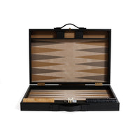 Geneva Suede & Leather Backgammon Board Game Set