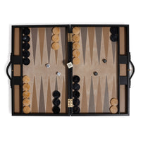 Geneva Suede & Leather Backgammon Board Game Set