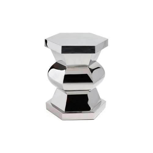 Peninsula Polished Stainless Steel Side Table | Bone & Brass