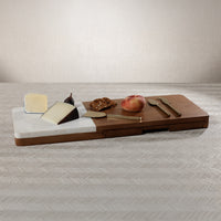 Marble & Mango Wood Charcuterie Board with Cheese Knife Set
