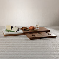 Marble & Mango Wood Charcuterie Board with Cheese Knife Set