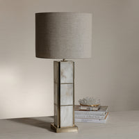 Golden Shore Alabaster Table Lamp with Shade - Lamp Detail | Bone & Brass