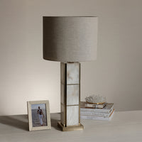 Golden Shore Alabaster Table Lamp with Shade - Lamp Base Detail | Bone & Brass