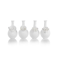 Cameo Long Neck Porcelain Bud Vases, Set of 6