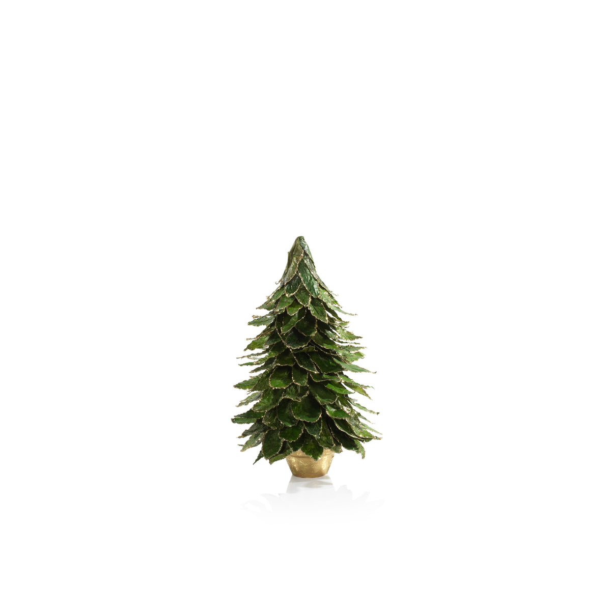 Natural Leaf  Christmas Tabletop Tree on Pot | Bone & Brass