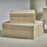 Reggio Natural Fiber Raffia Decorative Box 