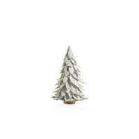 White Natural Leaf Christmas Tabletop Tree with Gold Trim | Bone & Brass
